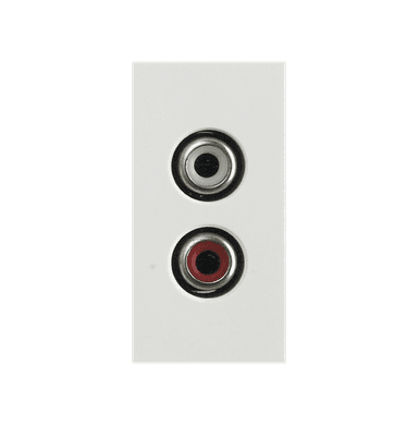 SPARTA 1 Module Size Audio Socket Outlet - White - Module Only
