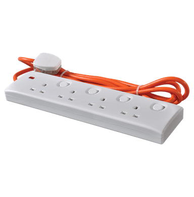 13Amp. Trailer Socket with 13Amp. Fused Plug Top & 10m Wire White