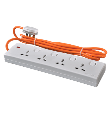 13Amp. Multi Trailer Socket with 13Amp. Fused Plug Top & 7m Wire White