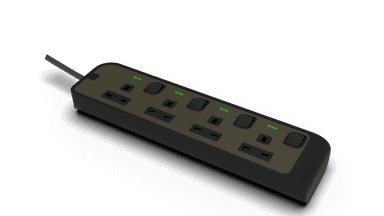 4 Outlet Power Strip with Indicator with 10Meter Cord Midnight Green