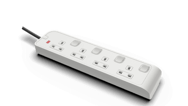 4 Outlet Power Strip with Single Indicator with 3Meter Cord White
