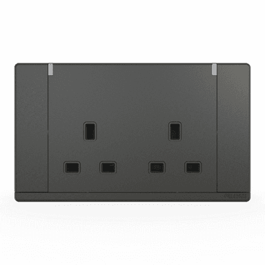 ODESSA 13Amp. 250V Twin Switched Socket Outlet with Radium Pearl Gunmetal