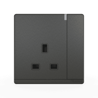 ODESSA 13Amp. 250V Single Switched Socket Outlet with Radium Pearl Gunmetal