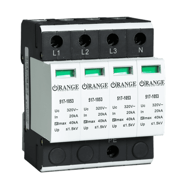 3P+N T2, 20kA Imax 40kA Uc320V Up1.5kV 4Pole Surge Protector Device