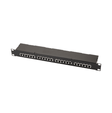 CAT6 Modular Patch Panel, 24 port, 19’’ Shuttered with Rear Cable Manager