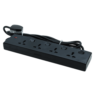 13Amp. Multi Trailer Socket with 13Amp. Fused Plug Top & 5m Wire Black